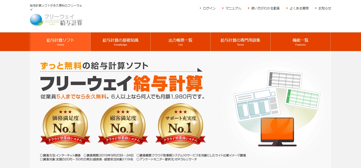 フリーウェイのサービスLP