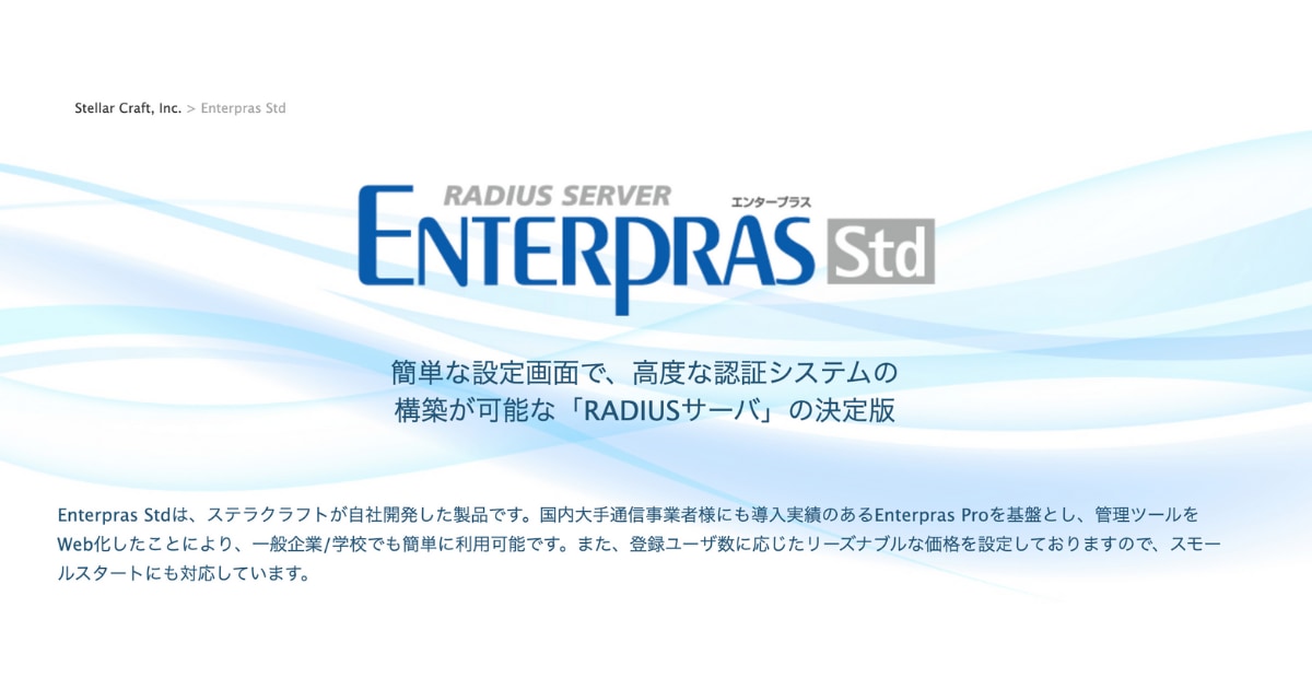 Enterpras StdのサービスLP