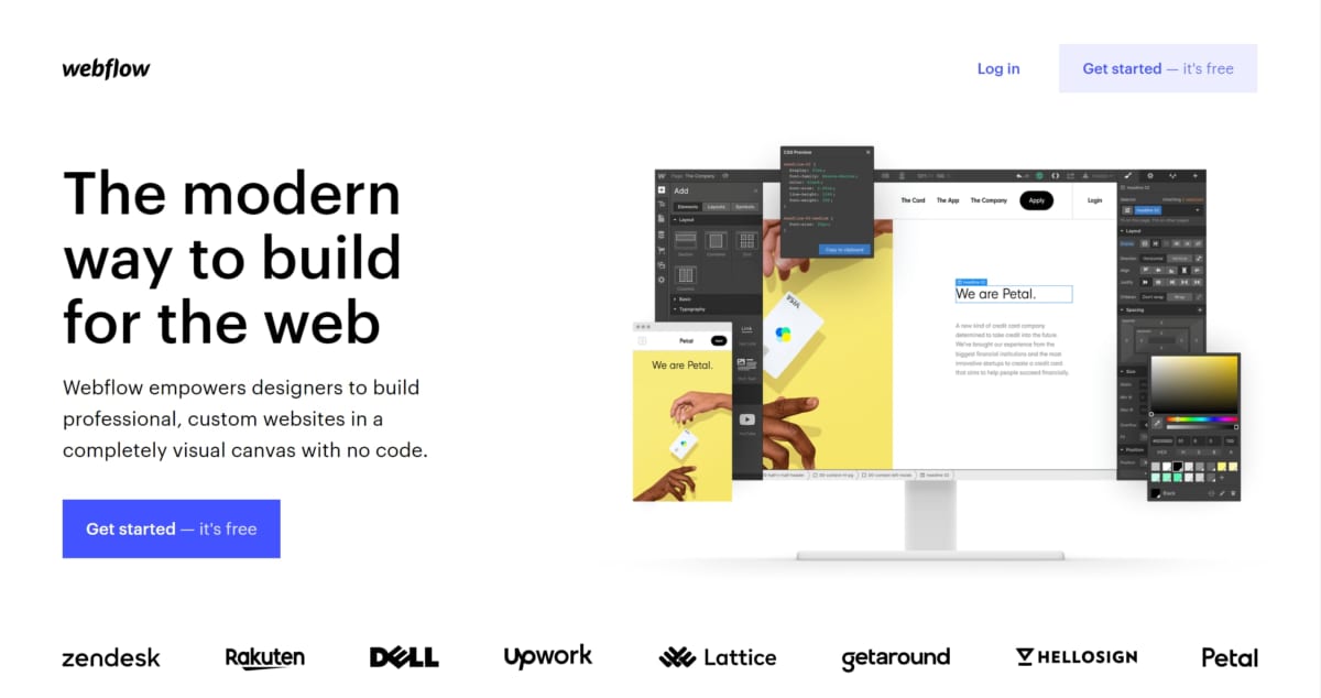 Webflow 公式ホームページ