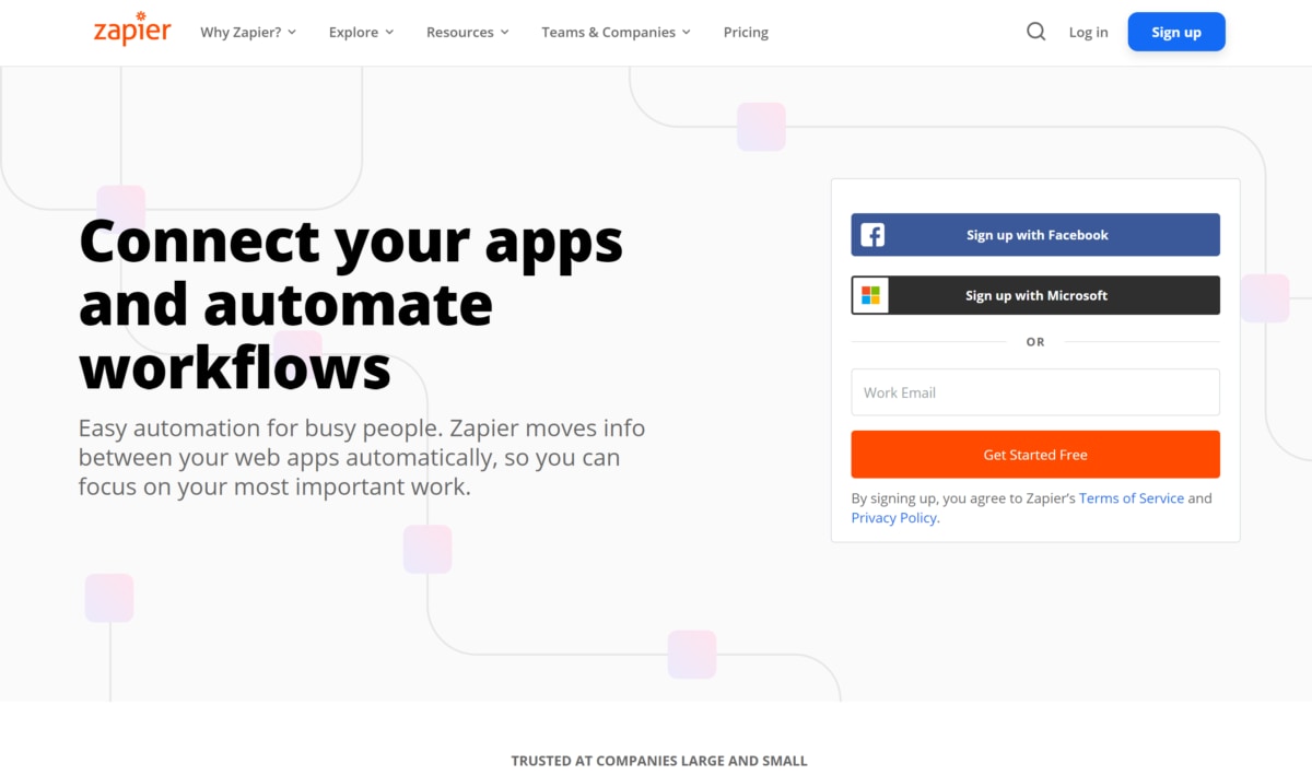 Zapier 公式ホームページ